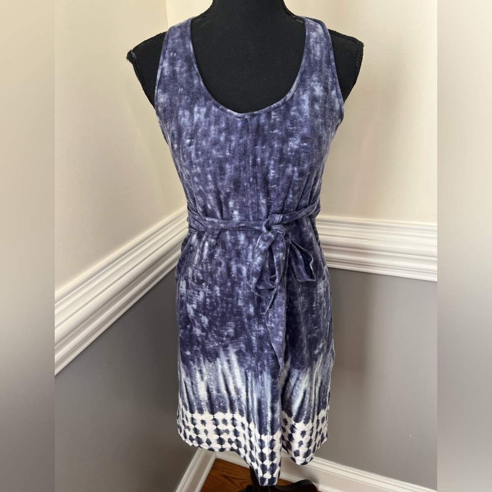 PATAGONIA Kiawah Island tie dye tank dress Blue and white Women's medium